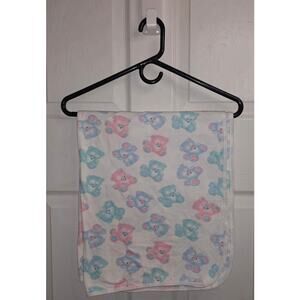 Vintage Carter's 90s Baby Blanket Pastel Teddy Bear White Green Pink Blue USA